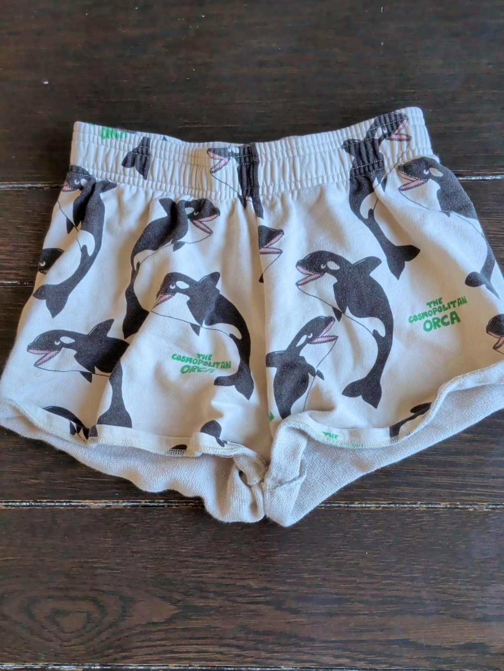 Mini Rodini Orca Print Shorts - White, Black, Green